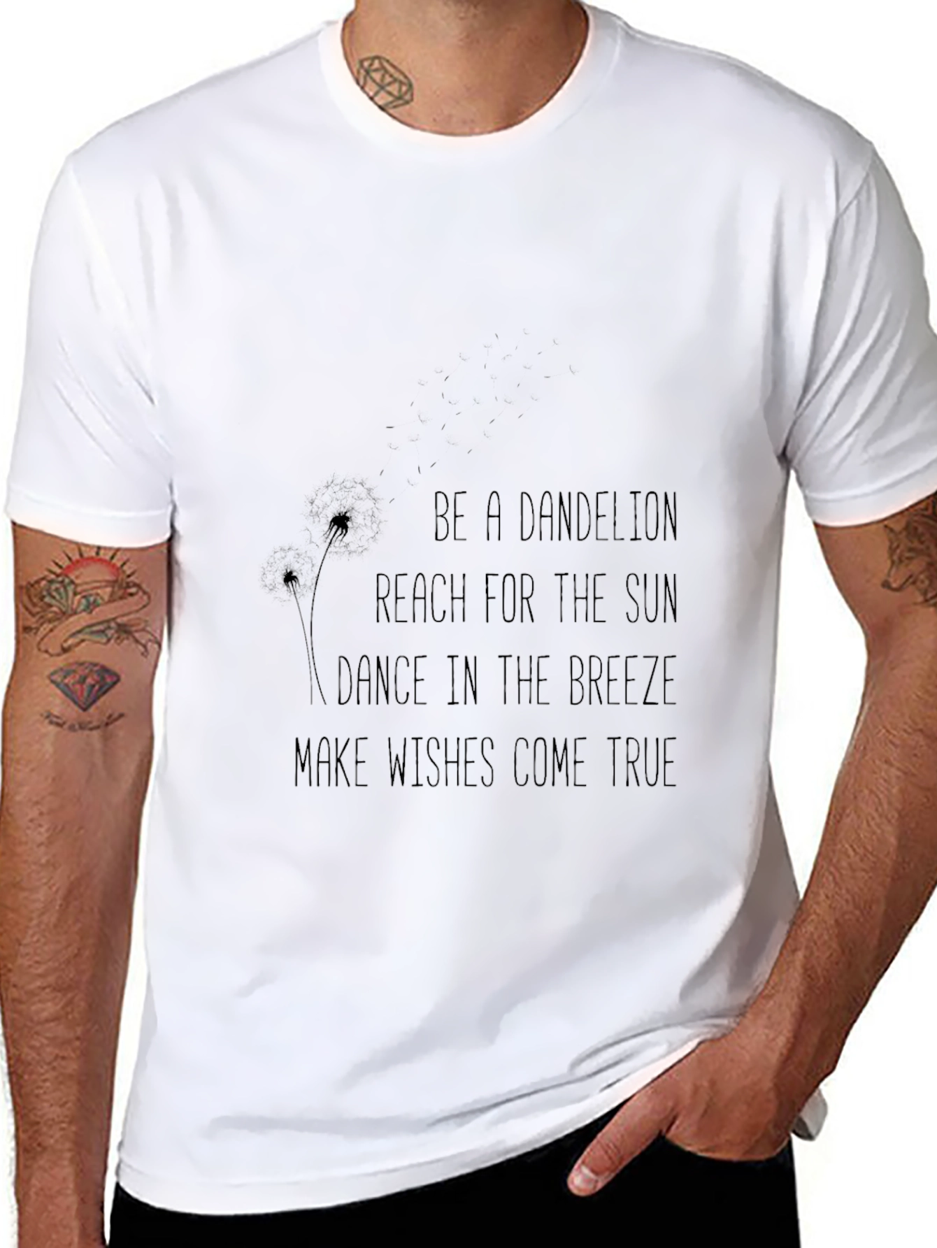 Dandelion Wishes Black T-Shirt