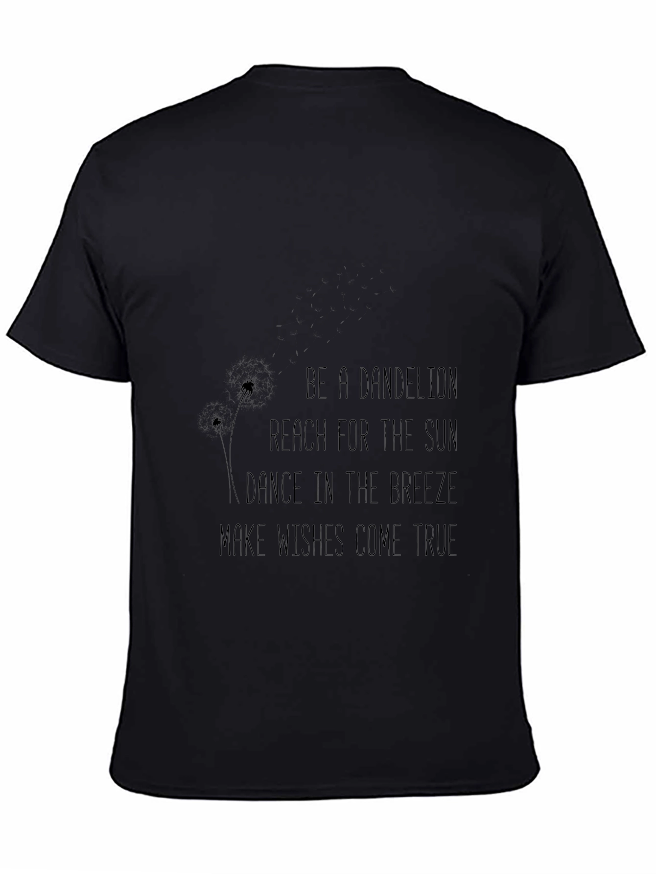 Dandelion Wishes Black T-Shirt