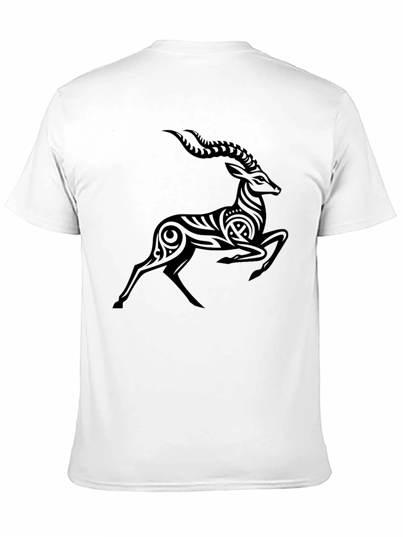 Tribal Antelope Graphic Black T-Shirt