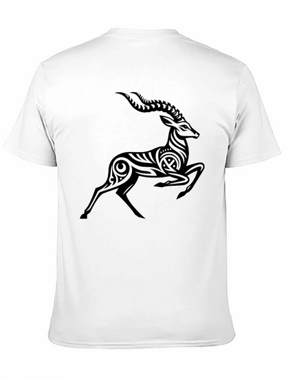 Tribal Antelope Graphic Black T-Shirt