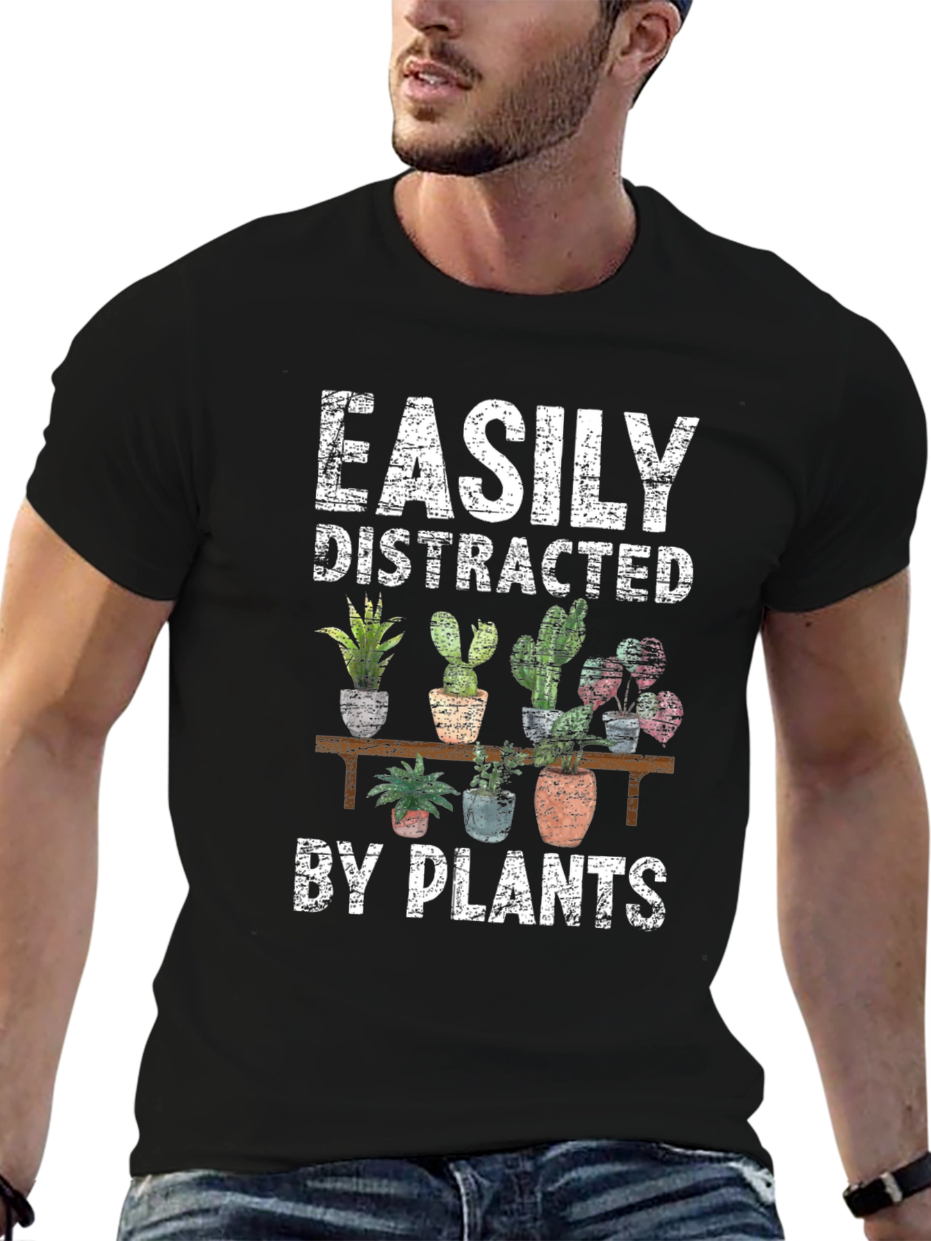 Easily Distracted by Plants Graphic T-Shirt