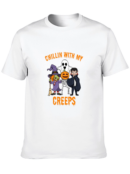 Halloween Chillin With My Creeps Graphic Tee