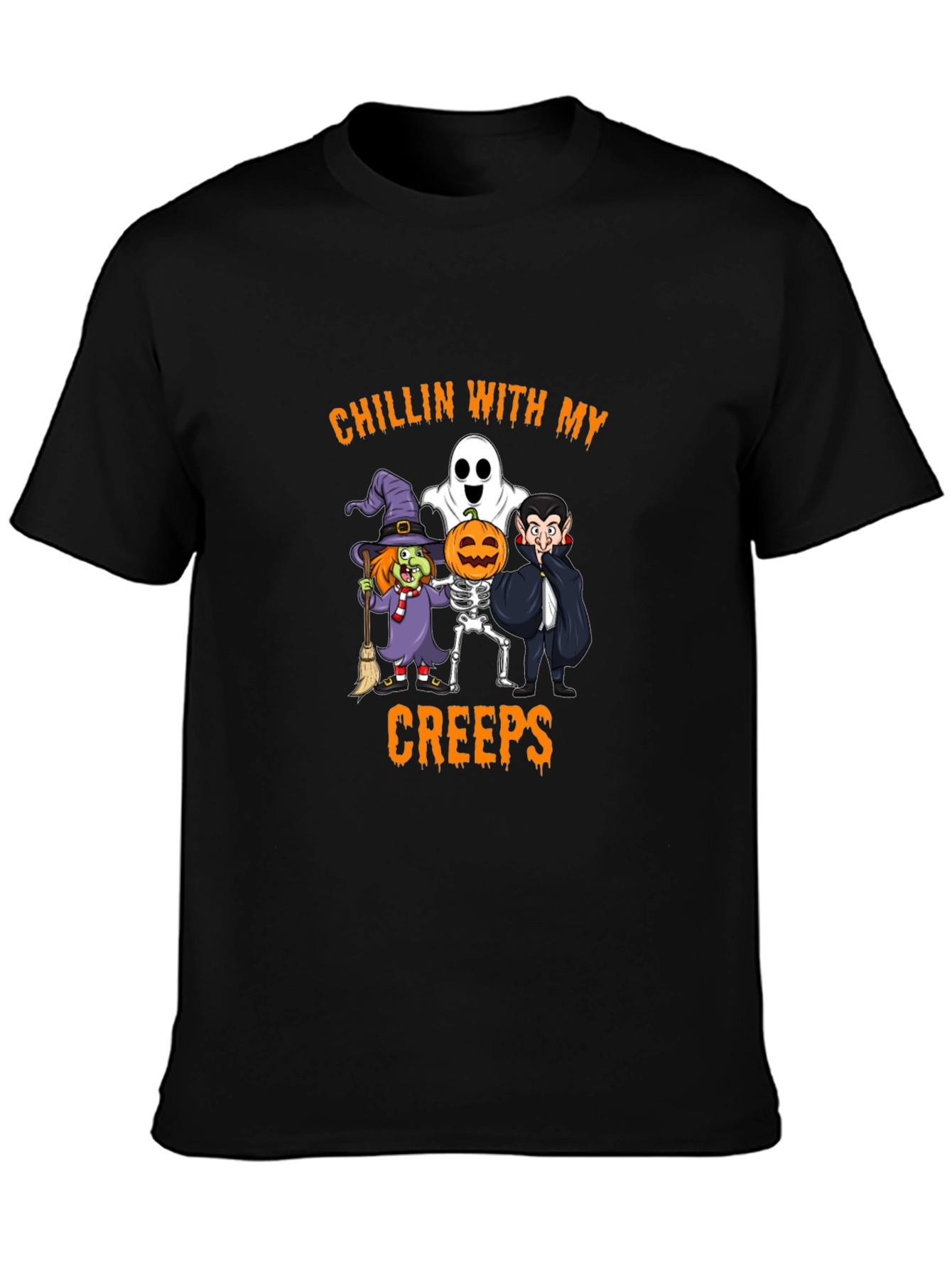 Halloween Chillin With My Creeps Graphic Tee
