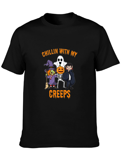 Halloween Chillin With My Creeps Graphic Tee