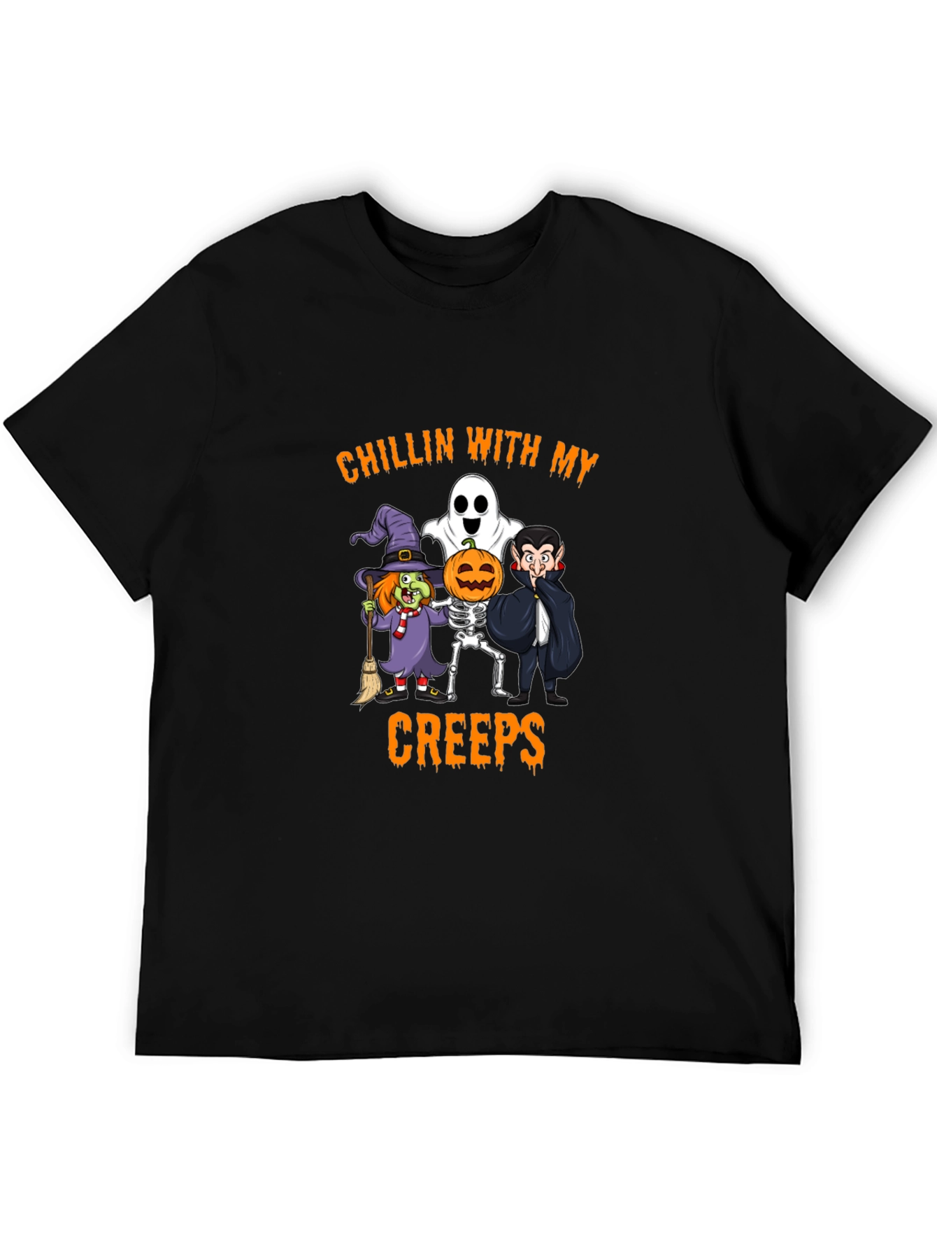 Halloween Chillin With My Creeps Graphic Tee