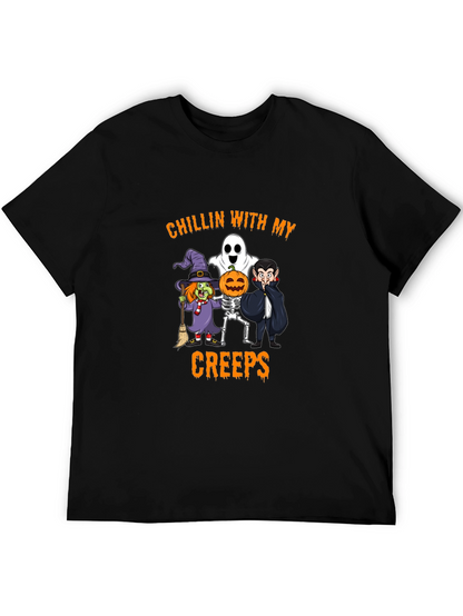 Halloween Chillin With My Creeps Graphic Tee
