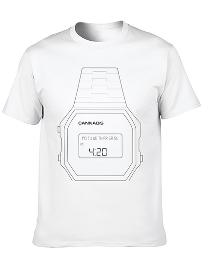 Cannabis 4:20 Watch Graphic Black T-Shirt