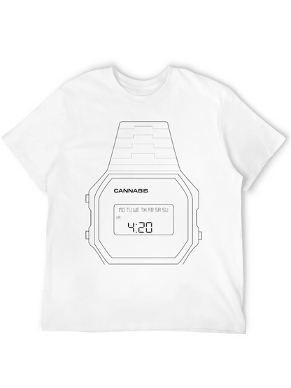 Cannabis 4:20 Watch Graphic Black T-Shirt