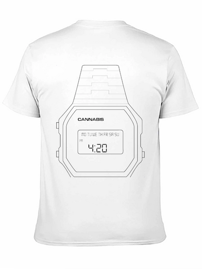 Cannabis 4:20 Watch Graphic Black T-Shirt