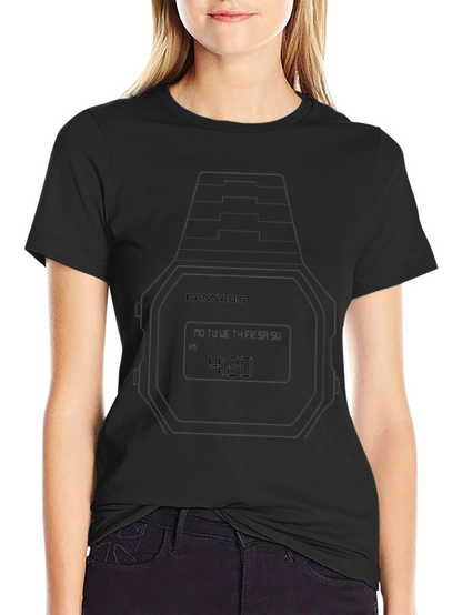 Cannabis 4:20 Watch Graphic Black T-Shirt