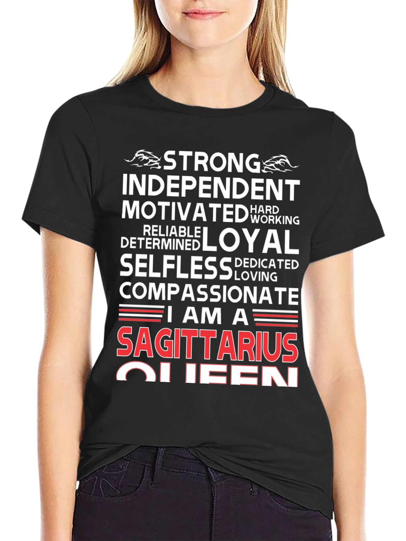 Sagittarius Queen Graphic Tee - Strong Independent Womens Shirt