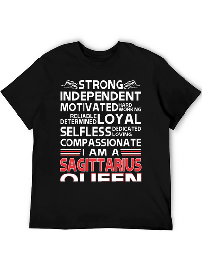 Sagittarius Queen Graphic Tee - Strong Independent Womens Shirt