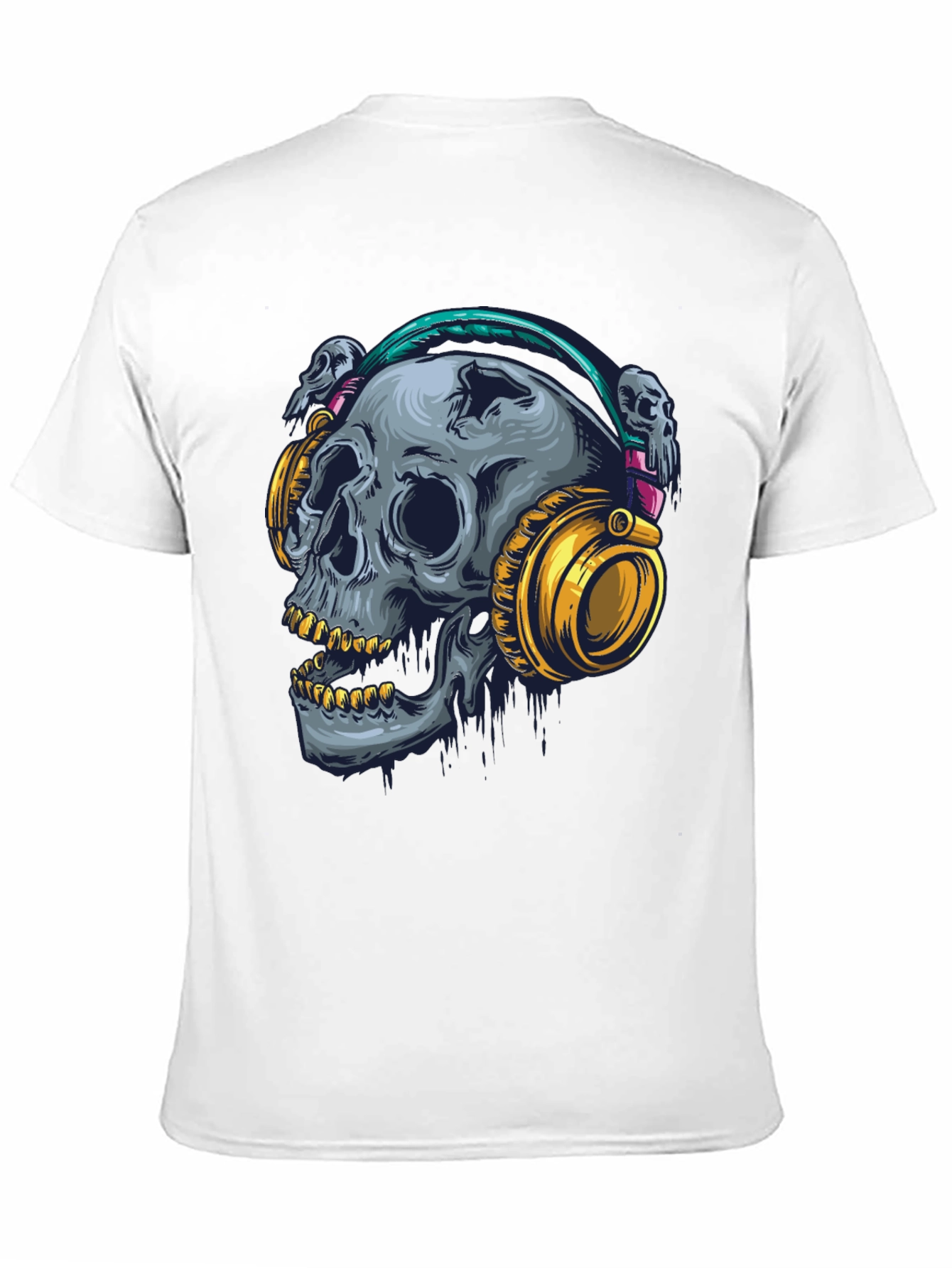 Skull with Headphones Graphic T-Shirt