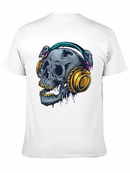 Skull with Headphones Graphic T-Shirt