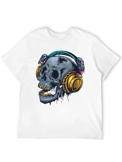 Skull with Headphones Graphic T-Shirt