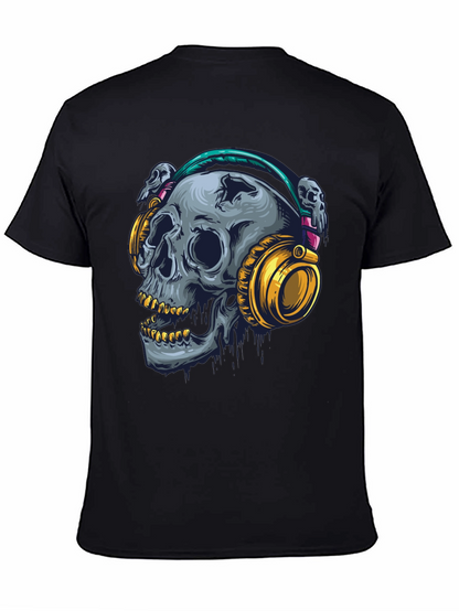 Skull with Headphones Graphic T-Shirt