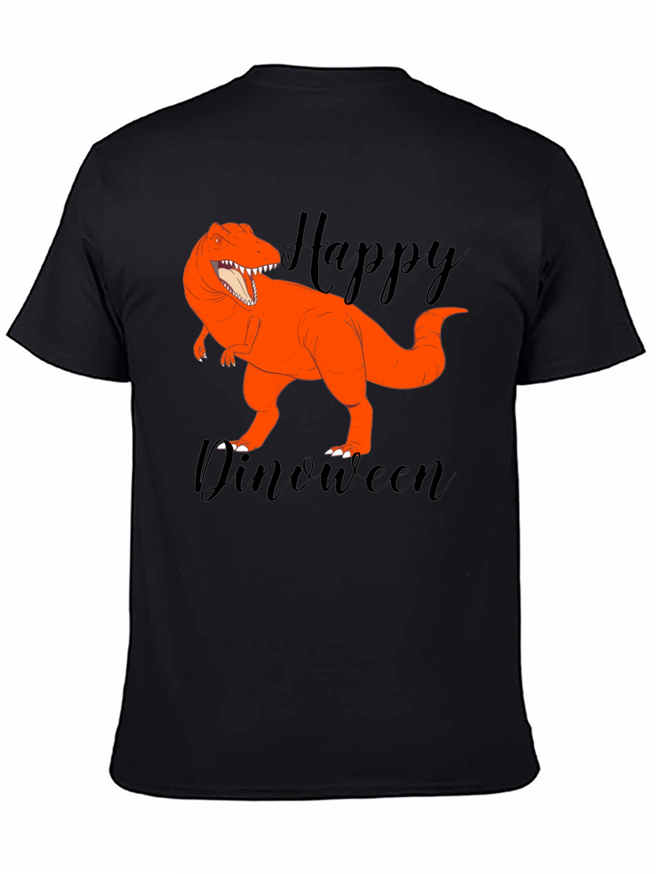 Happy Dinoween Black T-Shirt