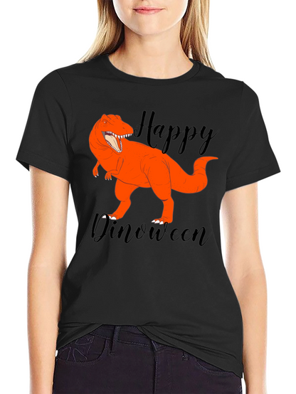 Happy Dinoween Black T-Shirt