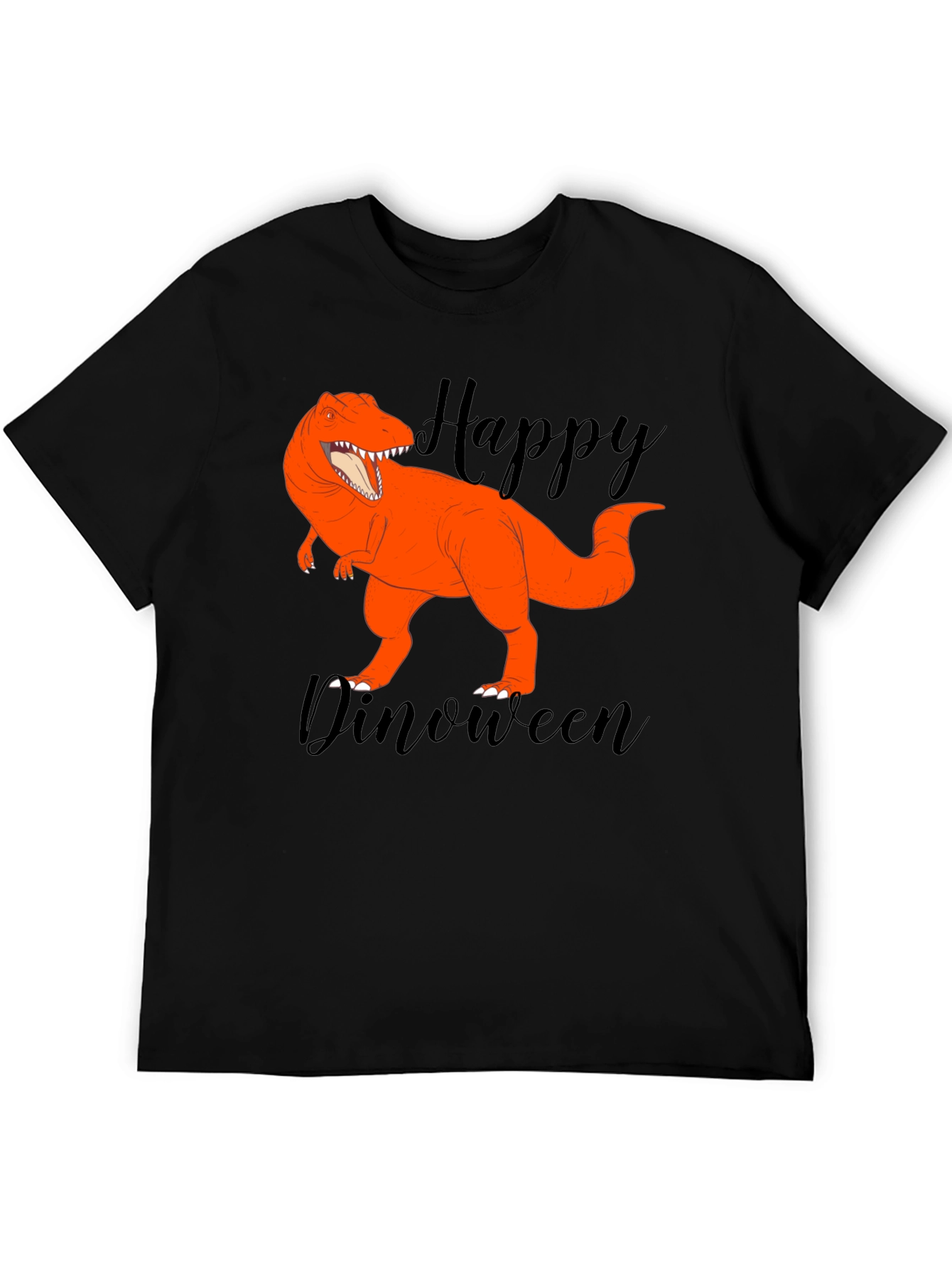 Happy Dinoween Black T-Shirt