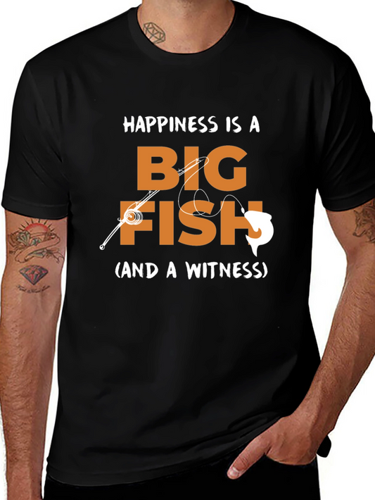 Happiness is a Big Fish T-Shirt - Fishing Graphic Tee