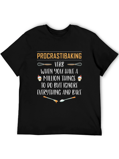 Procrastibaking Verb Black T-Shirt