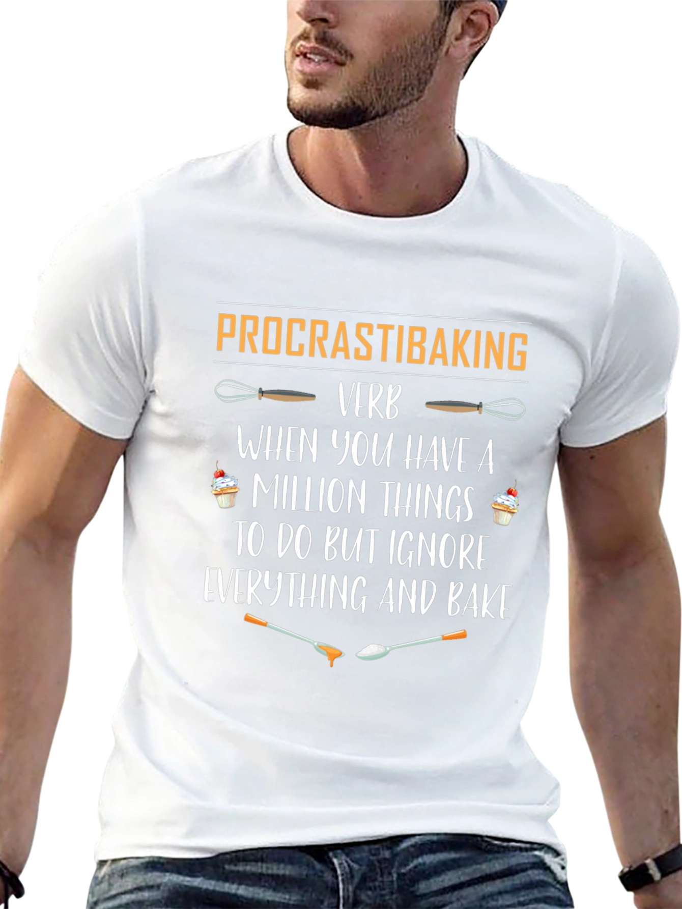 Procrastibaking Verb Black T-Shirt