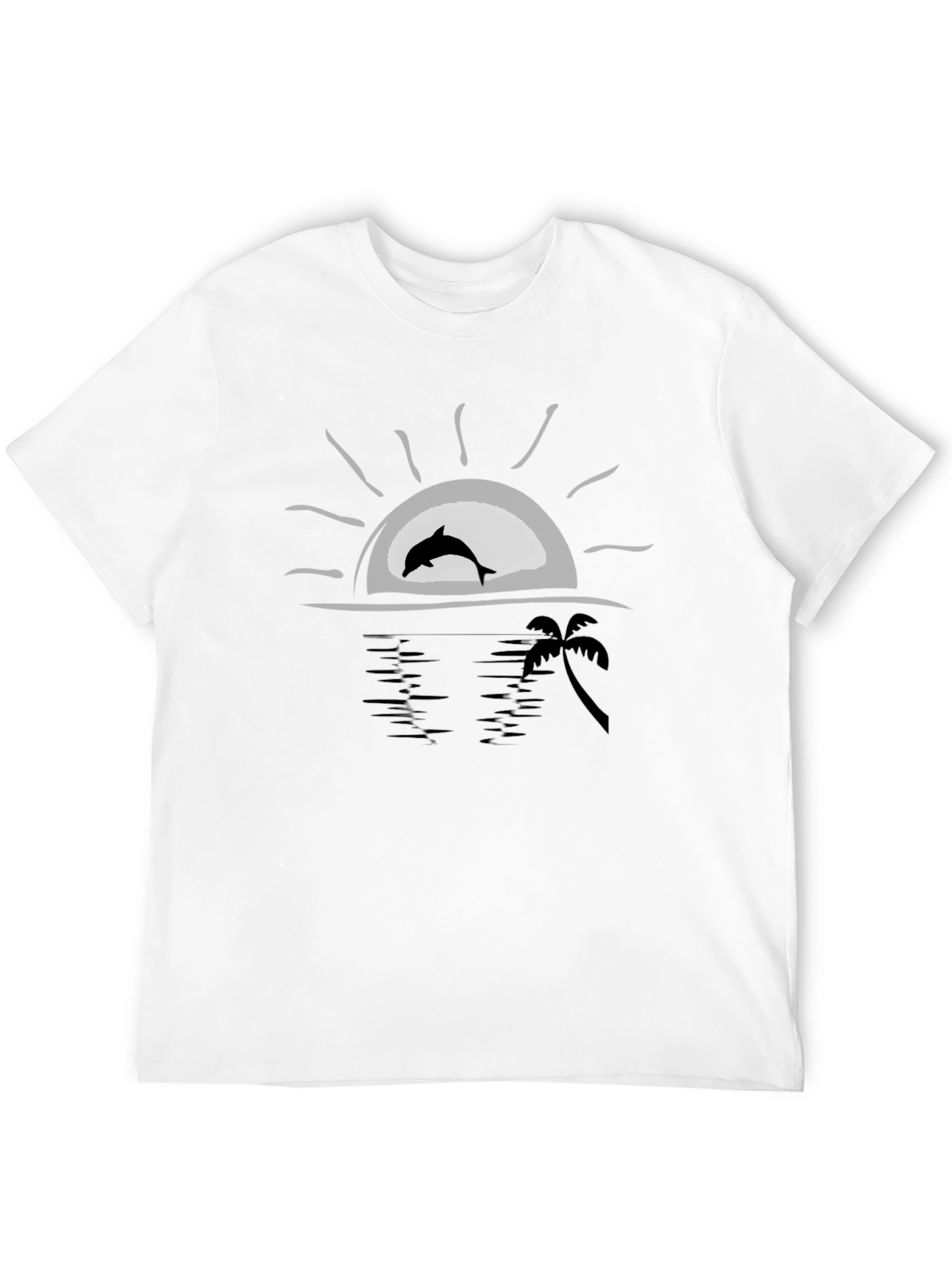 Dolphin Sunset Black T-Shirt