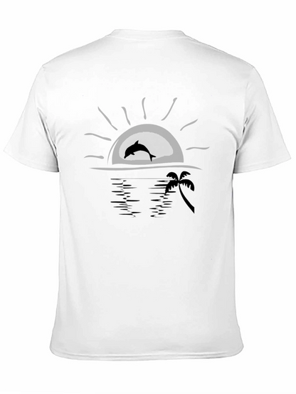 Dolphin Sunset Black T-Shirt