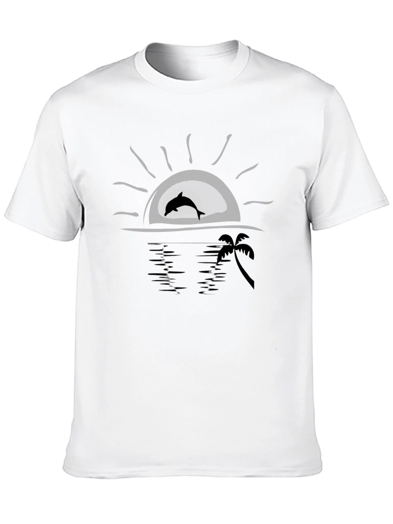 Dolphin Sunset Black T-Shirt
