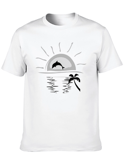 Dolphin Sunset Black T-Shirt