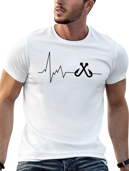 Fishing Heartbeat T-Shirt - Bass Angler Tee