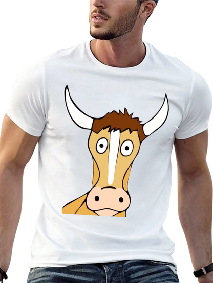 Funny Bull Cartoon T-Shirt - Black