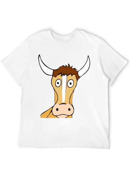 Funny Bull Cartoon T-Shirt - Black