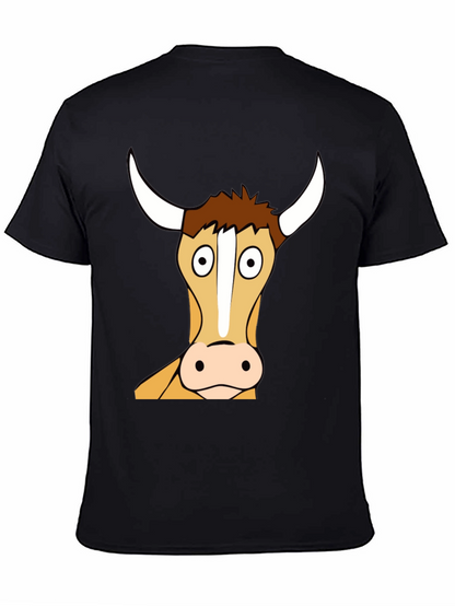 Funny Bull Cartoon T-Shirt - Black