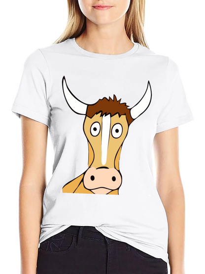Funny Bull Cartoon T-Shirt - Black