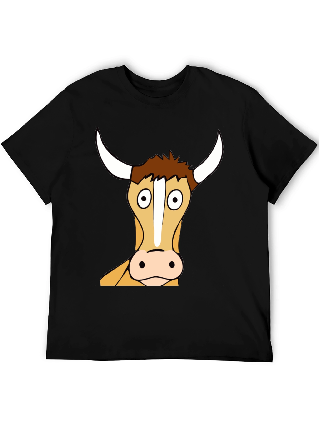 Funny Bull Cartoon T-Shirt - Black