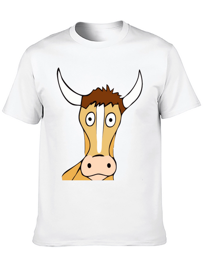 Funny Bull Cartoon T-Shirt - Black