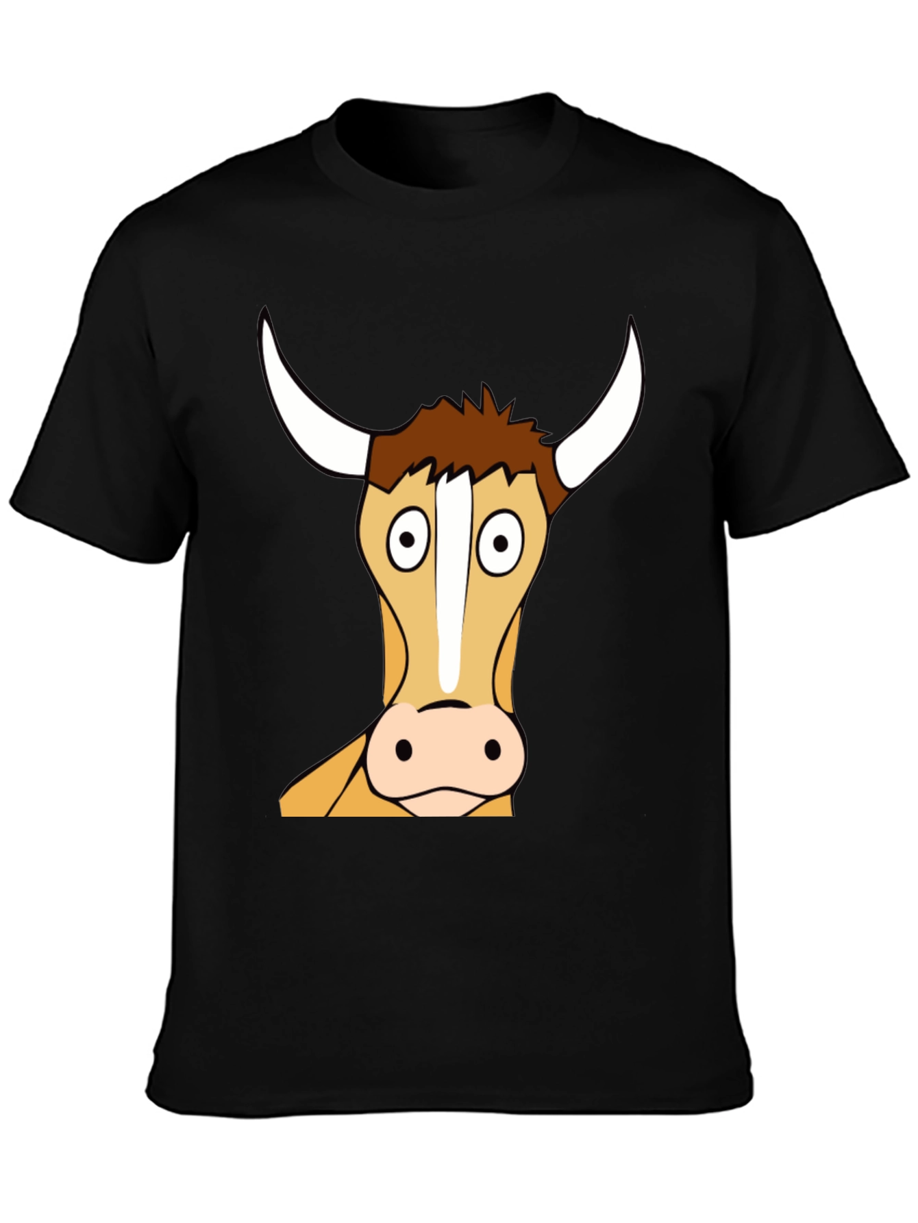 Funny Bull Cartoon T-Shirt - Black