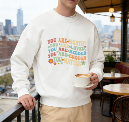 Retro Positive Vibes Typography Pullover