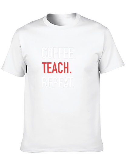 Coffee Teach Repeat Black T-Shirt