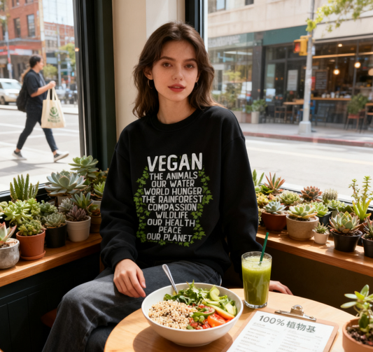 "Vegan: For The Animals, Planet & Health" Advocacy Crewneck Sweatshirt