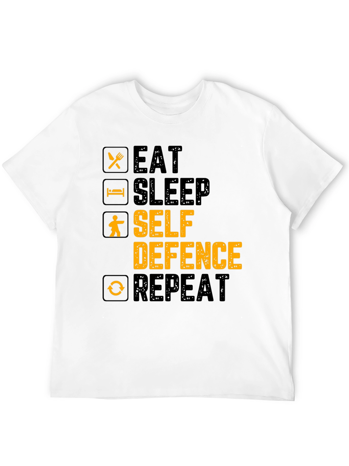Eat Sleep Self Defence Repeat Graphic T-Shirt