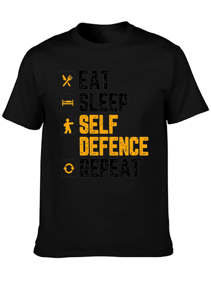 Eat Sleep Self Defence Repeat Graphic T-Shirt