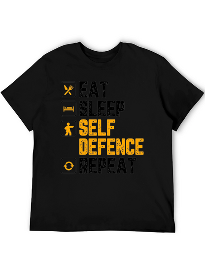 Eat Sleep Self Defence Repeat Graphic T-Shirt