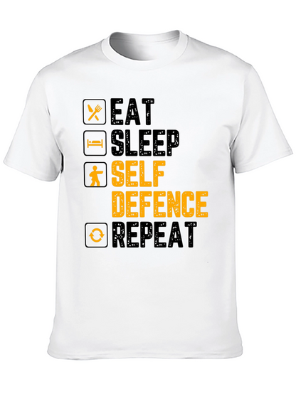Eat Sleep Self Defence Repeat Graphic T-Shirt