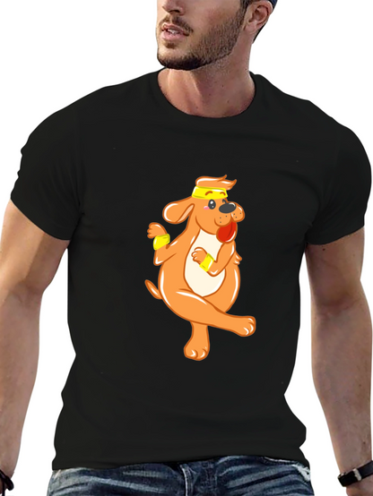 Funny Dog Cartoon Black T-Shirt