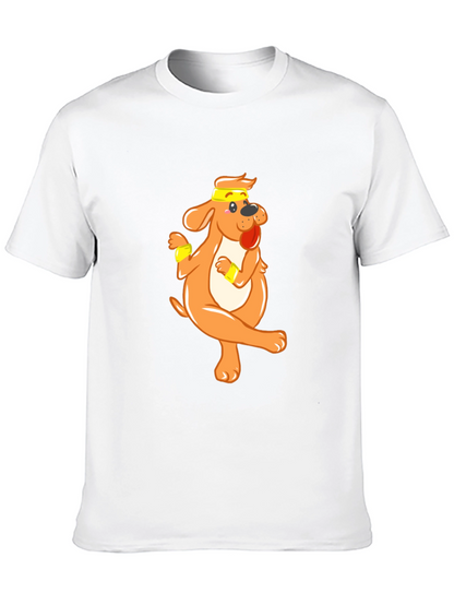 Funny Dog Cartoon Black T-Shirt