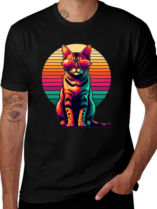 Cool Cat Retro Sunset T-Shirt