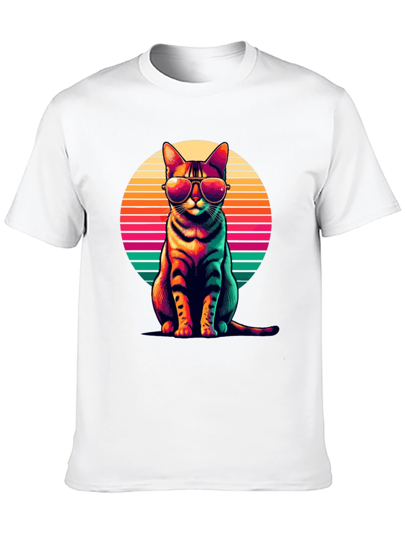 Cool Cat Retro Sunset T-Shirt