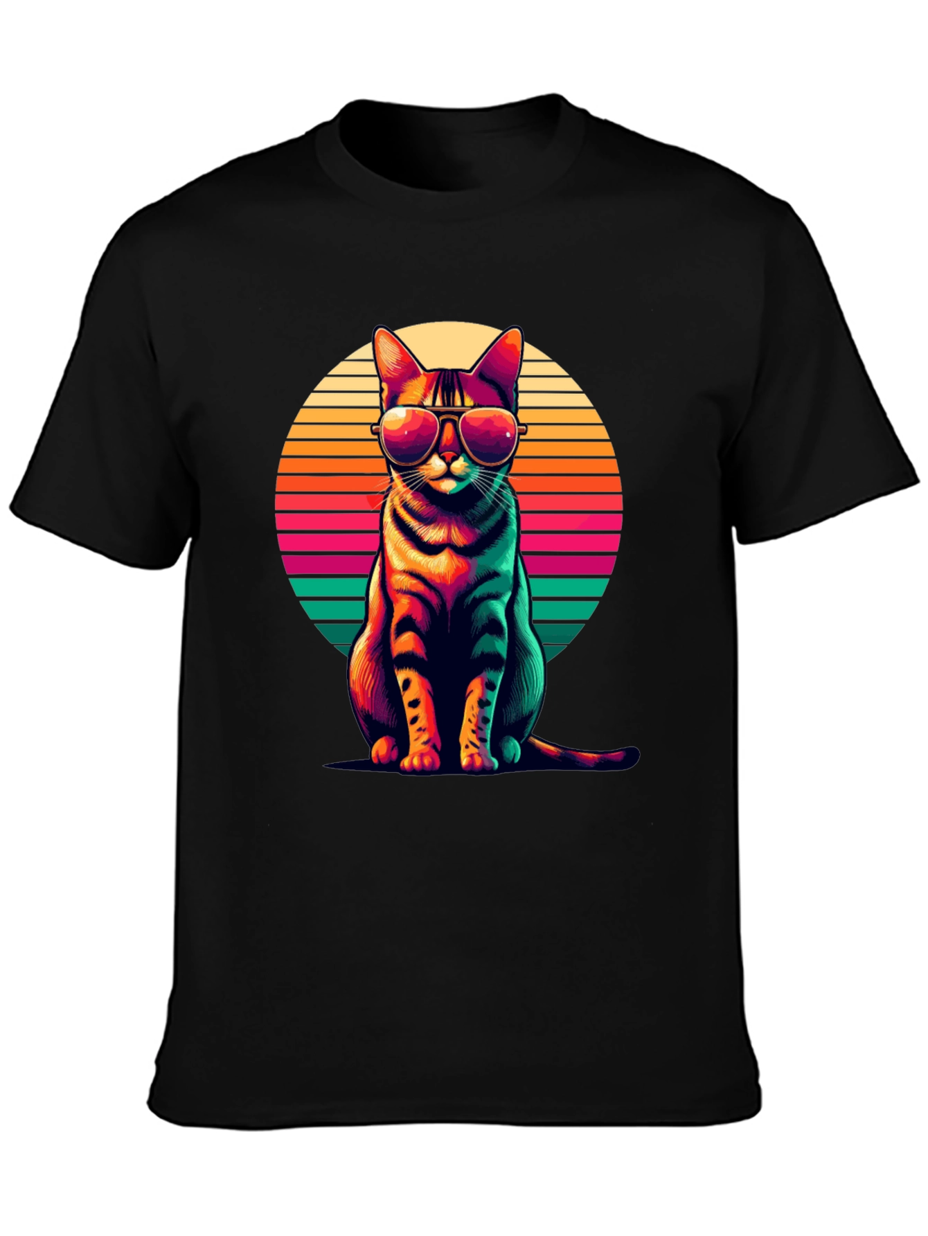Cool Cat Retro Sunset T-Shirt